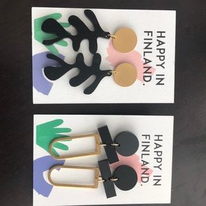 Happy in Finland TAGS ATTACHED earrings
